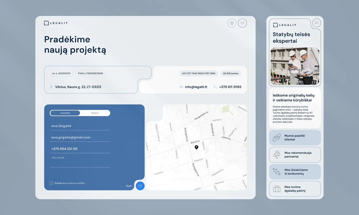 Legalit statybų
teisės ekspertai